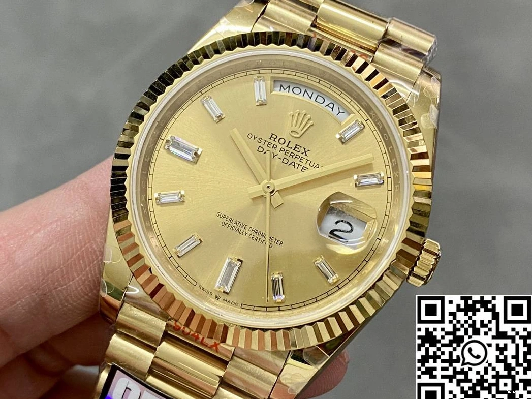 Day Rolex Steel Hourmarker Gold Factory Tungsten QF Dial Date Diamond M228238-0005 v5 0129